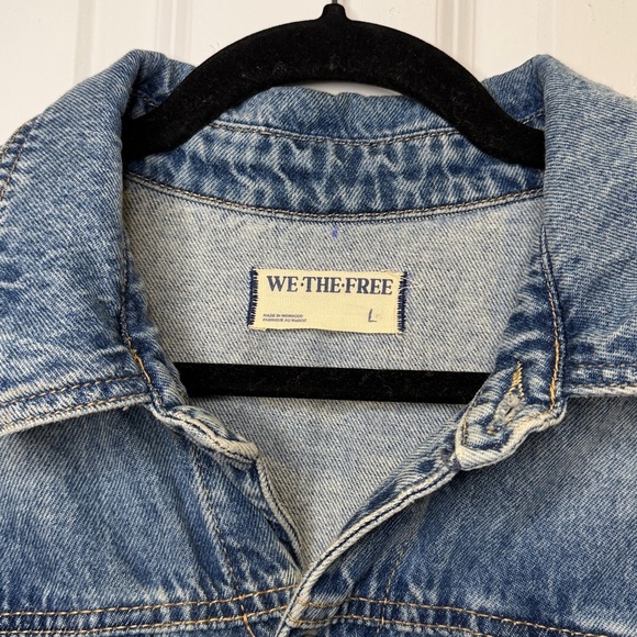 Free People Marci Denim Cuffed Short Romper in Large - Picture 5 of 5